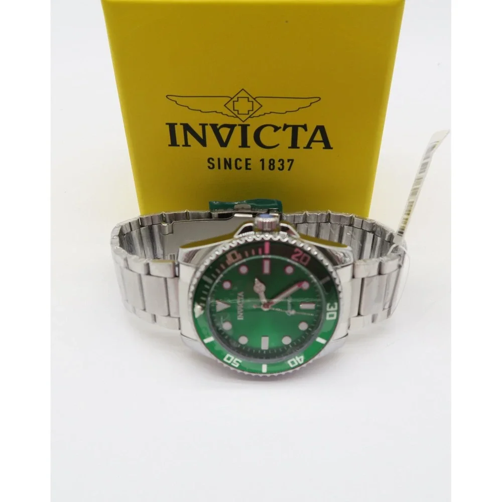 Invicta Diver Mens Watch 69403 42mm Green Dial Stainless Steel Quartz New